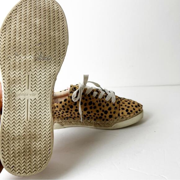 SZ 7 Dolce Vita Madox Leopard Calf Hair Espadrille Sneakers - Picture 6 of 6